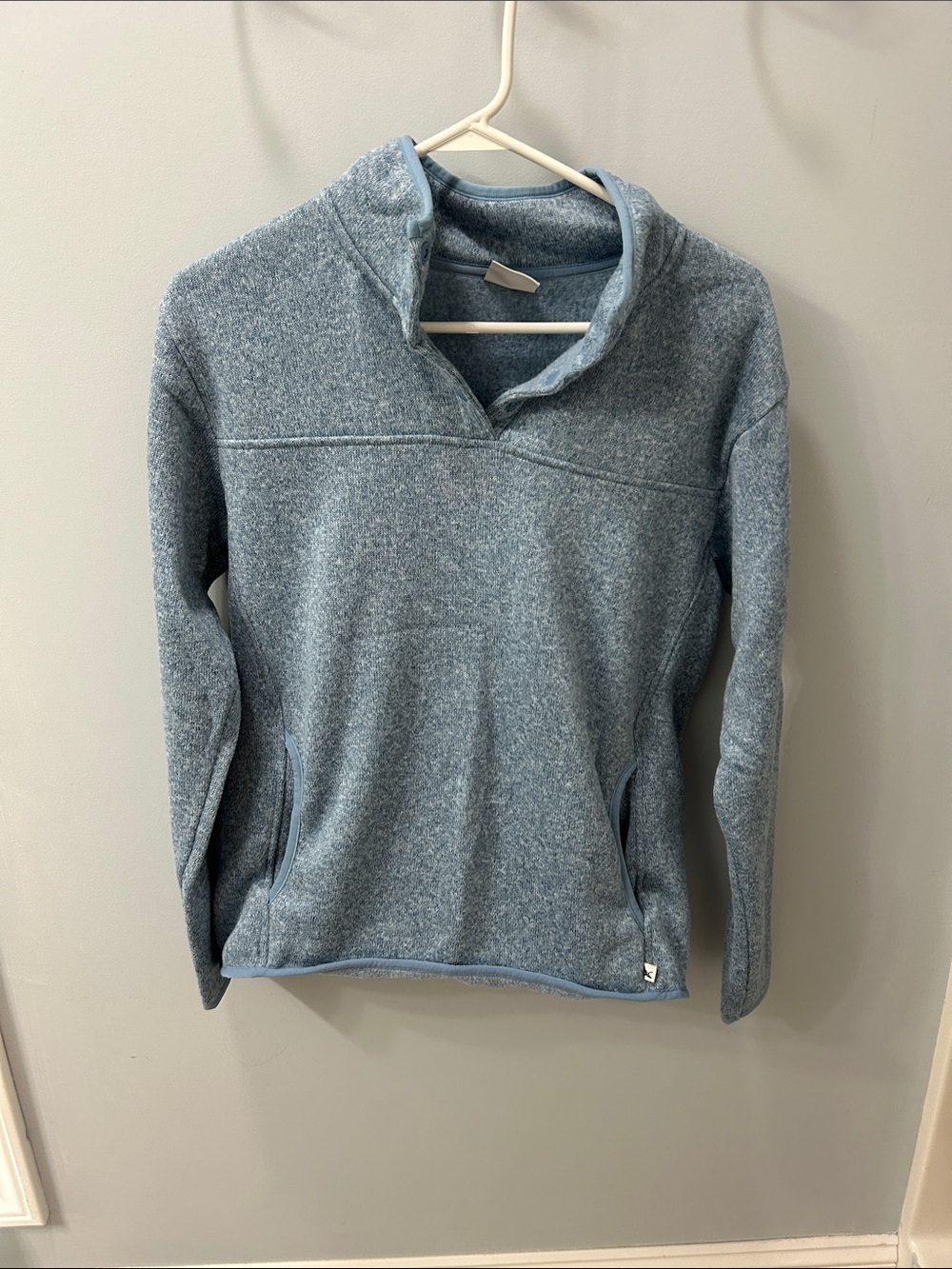 Eddie Bauer Light Heather Blue Half-Zip Fleece Pullover